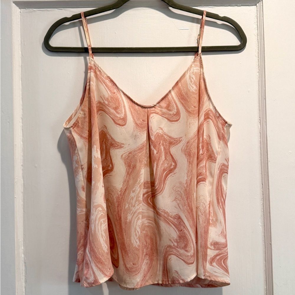Elegant Swirl Camisole in Cream and Pink